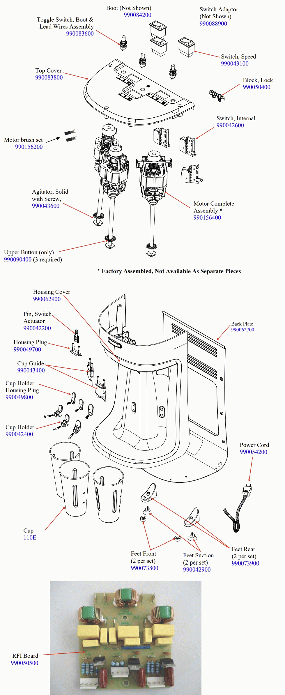 Diagram Diagram and Parts List for HMD400P-CE  Hamilton Beach Drink Mixer